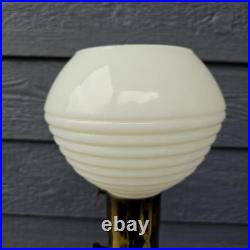 VERY RARE Vintage Antique Lamp Milk Glass Crystal Brass