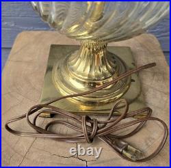 VERY RARE Vintage Antique Lamp Milk Glass Crystal Brass