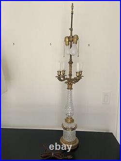 VERY RARE Vintage Baccarat Crystal Candelabra Table Lamp by Warren Kessler