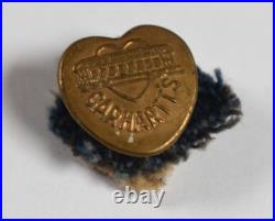 VERY RARE Vintage Carhartt Clothing Heart Shaped Trolley Brass Overalls Button