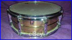 VERY RARE Vintage Premier PROTOTYPE 14x5 brass shell snare drum 8-lug vg