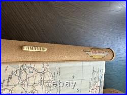 VERY RARE Vintage ROLLKA Map Of Germany Brass Case Pull Down Double sided EUC