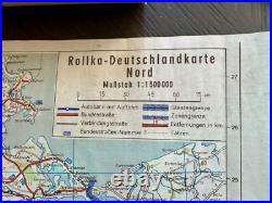 VERY RARE Vintage ROLLKA Map Of Germany Brass Case Pull Down Double sided EUC VERY RARE Vintage ROLLKA Map Of Germany Brass Case Pull Down Double sided EUC