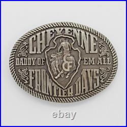 VERY RARE Vtg. Cheyenne Frontier Days Daddy of'em All Pacific Brass & Buckle