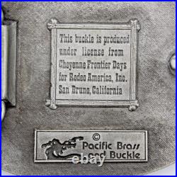 VERY RARE Vtg. Cheyenne Frontier Days Daddy of'em All Pacific Brass & Buckle