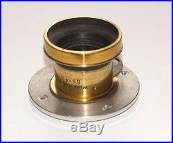 VERY RARE WIDE ANGLE Brass lens F11 COVERS 6 1/2 x 4 3/4 (About 12x16 cm)