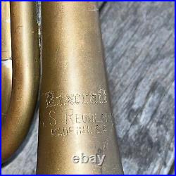 VERY RARE WWI US REGULATION REXCRAFT BRASS BUGLE, With Mouthpiece