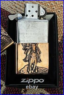 VERY RARE Zippo Lighter Brass Marlboro 2002