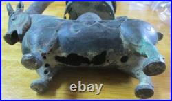 VERY RARE cast east Asian bronze/brass incense burner mythical horned beast