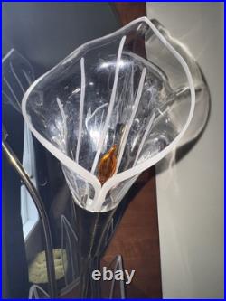 VERY Rare 70s Vintage Flower Calla Lily Lucite/Acrylic Lamp with Brass Base