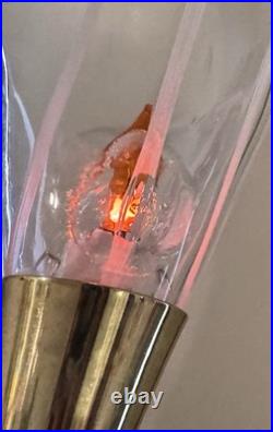 VERY Rare 70s Vintage Flower Calla Lily Lucite/Acrylic Lamp with Brass Base