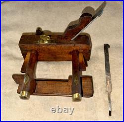 VERY Rare Antique W. Sargent of Reading Plow Plane 2 Cutters Brass Fittings, EXC