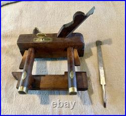 VERY Rare Antique W. Sargent of Reading Plow Plane 2 Cutters Brass Fittings, EXC VERY Rare Antique W. Sargent of Reading Plow Plane 2 Cutters Brass Fittings, EXC
