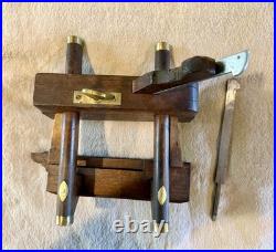 VERY Rare Antique W. Sargent of Reading Plow Plane 2 Cutters Brass Fittings, EXC