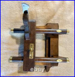 VERY Rare Antique W. Sargent of Reading Plow Plane 2 Cutters Brass Fittings, EXC