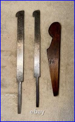 VERY Rare Antique W. Sargent of Reading Plow Plane 2 Cutters Brass Fittings, EXC