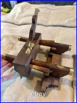 VERY Rare Antique W. Sargent of Reading Plow Plane 2 Cutters Brass Fittings, EXC