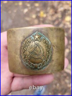 VERY Rare? NKVD GULAG Worker, Belt Buckle Spesh Emblem Brass original 1943
