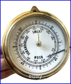 VERY Rare VTG Danish Brass Mariner Barometer made in Germany Needs Repair