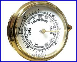 VERY Rare VTG Danish Brass Mariner Barometer made in Germany Needs Repair