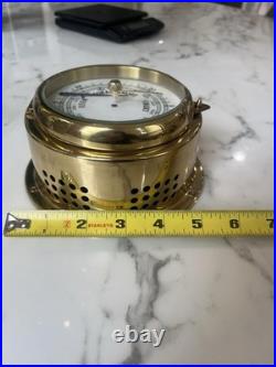 VERY Rare VTG Danish Brass Mariner Barometer made in Germany Needs Repair