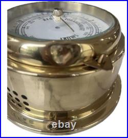 VERY Rare VTG Danish Brass Mariner Barometer made in Germany Needs Repair