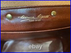 VERY Rare Vintage Etienne Aigner Handmade Handbag Purse Tweed Leather Oxblood