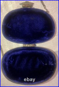 VINTAGE 1930's Women's Egg Bag/Purse with Brass Blue Velvet Interior VERY RARE