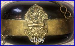 VINTAGE 1930's Women's Egg Bag/Purse with Brass Blue Velvet Interior VERY RARE