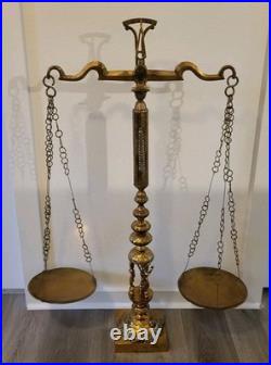 VTG MCM ANTQ. Rare. Lawyers Scales Of Justice. 3 Cherub. 90% Brass. 46
