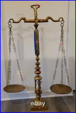 VTG MCM ANTQ. Rare. Lawyers Scales Of Justice. 3 Cherub. 90% Brass. 46