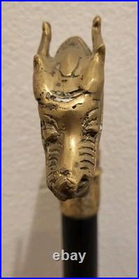 VTG. Ornate Dragon Head. Copper/Brass/Wood. 39 Walking Cane. Very Rare