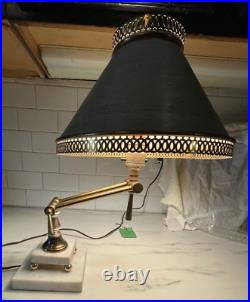 VTG PEE GEE Peg Adjustable Brass Marble Piano Bankers Desk Lamp VERY RARE read