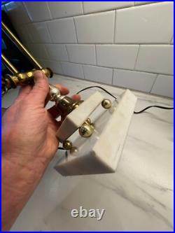 VTG PEE GEE Peg Adjustable Brass Marble Piano Bankers Desk Lamp VERY RARE read