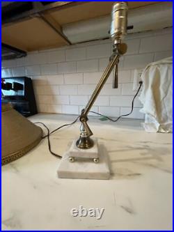 VTG PEE GEE Peg Adjustable Brass Marble Piano Bankers Desk Lamp VERY RARE read