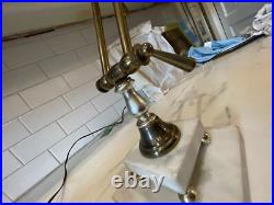 VTG PEE GEE Peg Adjustable Brass Marble Piano Bankers Desk Lamp VERY RARE read