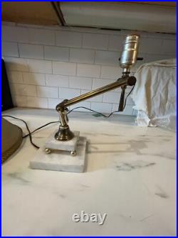 VTG PEE GEE Peg Adjustable Brass Marble Piano Bankers Desk Lamp VERY RARE read
