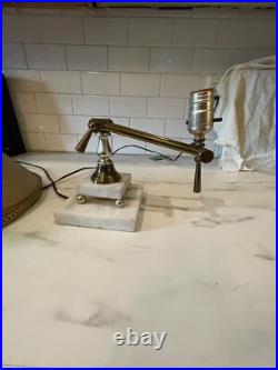 VTG PEE GEE Peg Adjustable Brass Marble Piano Bankers Desk Lamp VERY RARE read