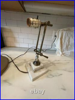 VTG PEE GEE Peg Adjustable Brass Marble Piano Bankers Desk Lamp VERY RARE read