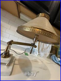 VTG PEE GEE Peg Adjustable Brass Marble Piano Bankers Desk Lamp VERY RARE read