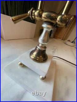 VTG PEE GEE Peg Adjustable Brass Marble Piano Bankers Desk Lamp VERY RARE read