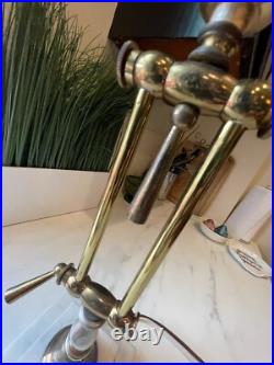 VTG PEE GEE Peg Adjustable Brass Marble Piano Bankers Desk Lamp VERY RARE read