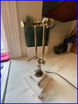 VTG PEE GEE Peg Adjustable Brass Marble Piano Bankers Desk Lamp VERY RARE read