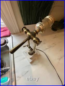 VTG PEE GEE Peg Adjustable Brass Marble Piano Bankers Desk Lamp VERY RARE read