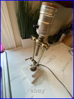 VTG PEE GEE Peg Adjustable Brass Marble Piano Bankers Desk Lamp VERY RARE read