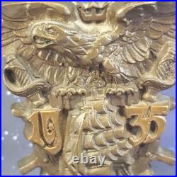 VTG USNA NAVY Class Of 1935 Brass Bookends WWII Military Eagle Tall Ship RARE