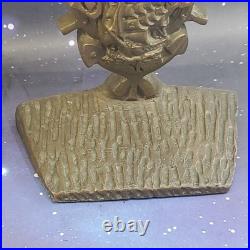 VTG USNA NAVY Class Of 1935 Brass Bookends WWII Military Eagle Tall Ship RARE