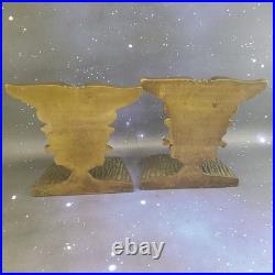 VTG USNA NAVY Class Of 1935 Brass Bookends WWII Military Eagle Tall Ship RARE