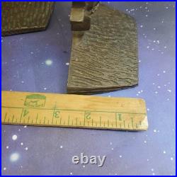 VTG USNA NAVY Class Of 1935 Brass Bookends WWII Military Eagle Tall Ship RARE