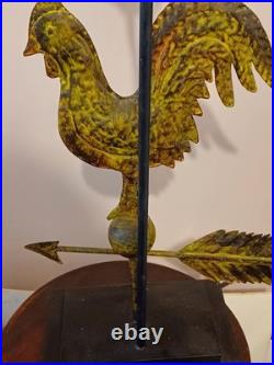 VTG Weather vane Rooster Lamp, Cast Brass Mid 20th Century Very RARE